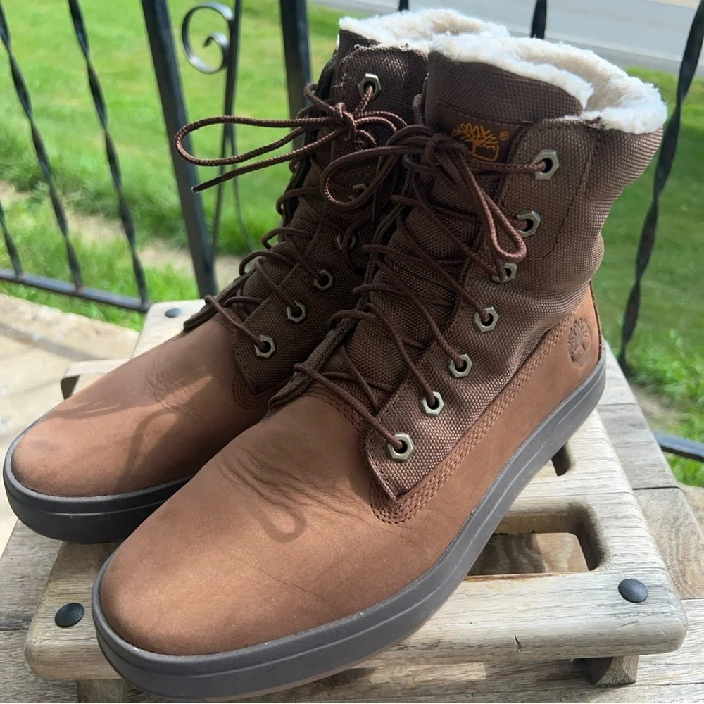 Timberland Mens Size 10 Davis Square Roll Top Mid Brown Chukka Boots #A2K9R